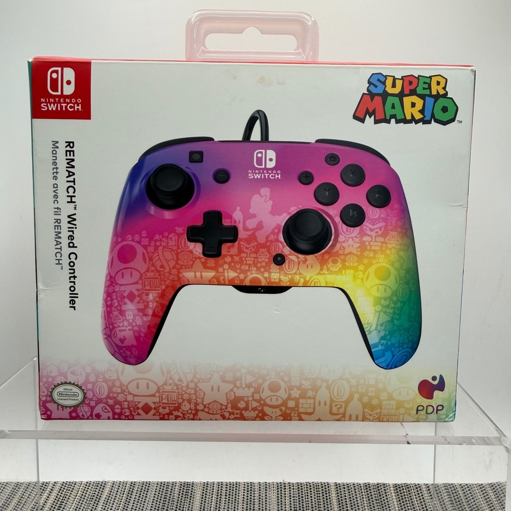 PDP REMATCH Wired Controller Nintendo Switch Star Spectrum Rainbow Super Mario